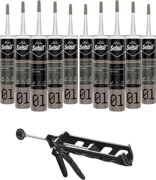 Genel Amaçlı Şeffaf Silikon 280 Gr. 10 Adet + Kendo Silikon Tabancası