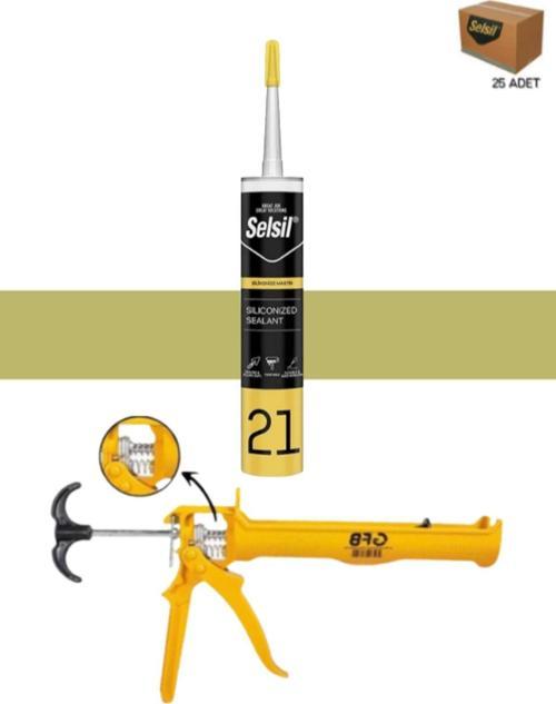 Silikonize Bronz Mastik 500 Gr. 25 Adet +  Gfb Alüminyum Silikon Tabancası