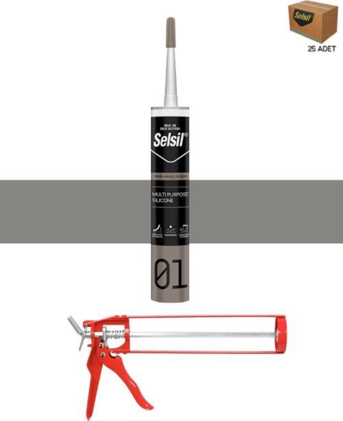 Ga Silikon 280 Gr. Alüminyum Gri (25 Adet),Demir Tabanca