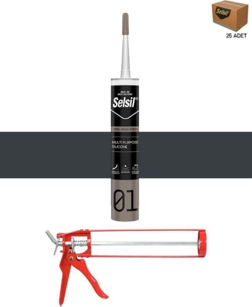 Ga Silikon 280 Gr. Antrasit Gri (25 Adet),Demir Tabanca
