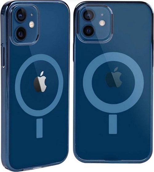 Iphone 12 Kılıf Magsafe Özellikli Mavi Darbe Emici Sert Silikon