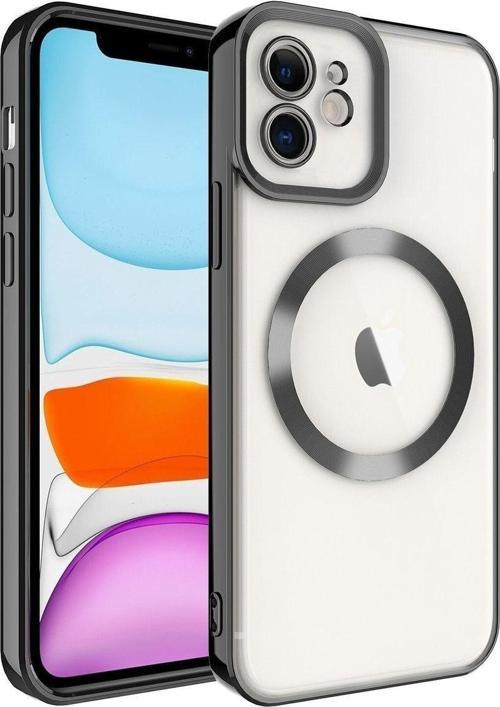 Iphone 12 Kılıf Magsafe Özellikli Siyah Darbe Emici Sert Silikon