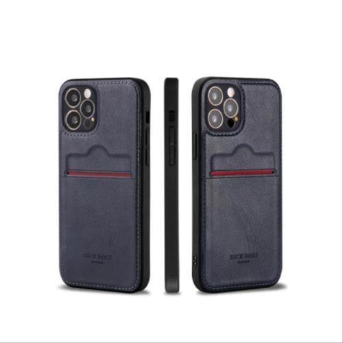 Apple iPhone 16 Pro Kartlıklı Lüx Deri Kılıf Lacivert