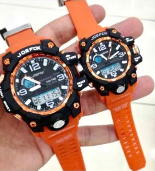 Digital Analog Turuncu Çift Kol Saati