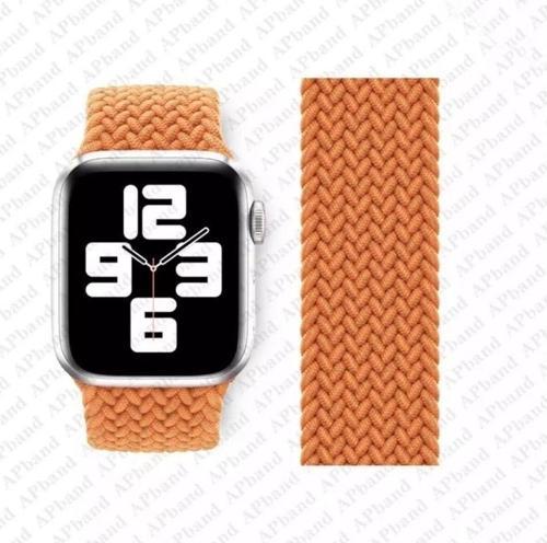 Apple Watch 5 42 Mm Örgü Solo Loop Kordon Kayış Medium: 14,7 Cm Turuncu
