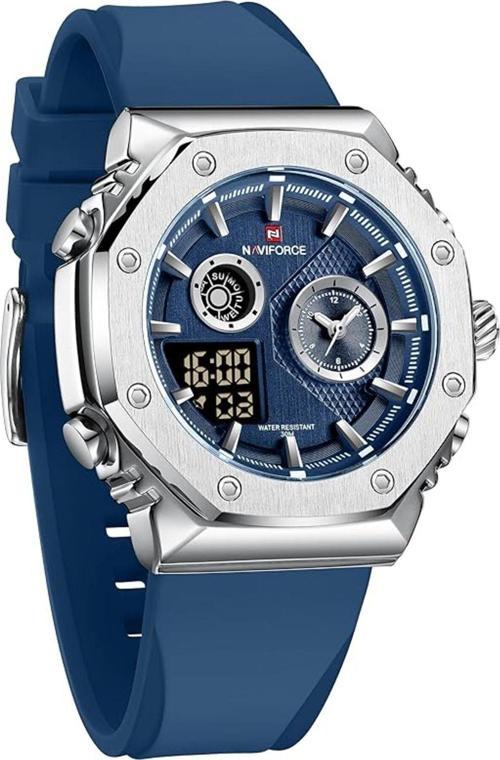 Digital Analog Mavi Silikon Kayışlı Kol Saati