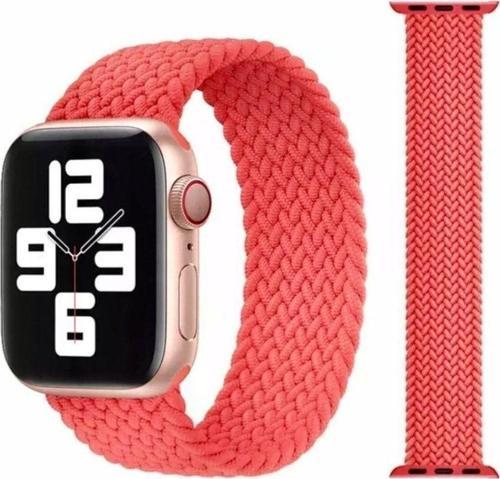 Apple Watch 5 41 Mm Örgü Solo Loop Kordon Kayış Small: 12,7 Cm Pembe