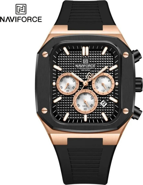 Rose Gold Kare Kadran Siyah Silikon Kayış Analog Kadın Kol Saati