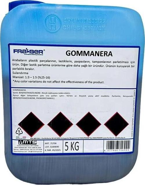 Gommanera Lastik Parlatıcı (1: 4-5 ) 5 Kg(Lastik, Plastik, Kauçuk pas pas, Tampon Parlatıcı)