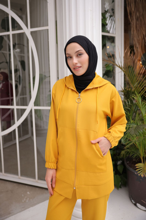 Kanguru Cep Ikili Takım Hardal