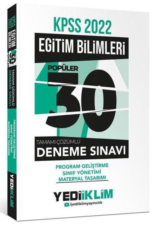 2022 KPSS Eğitim Bilimleri Program Geliştirme-Sınıf Yönetimi-Materyal Tasarımı Tamamı Çözümlü 30 Pop