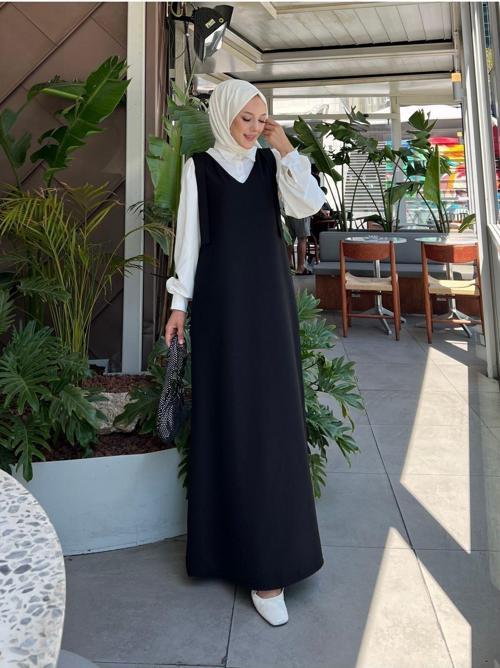 Krep Kumaş Tesettür Kadın Jile Siyah Fly103