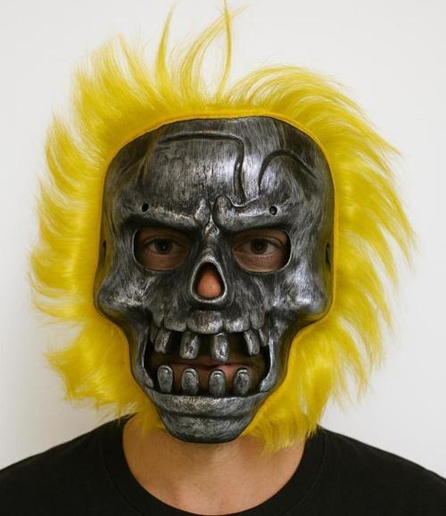 Nessiworld Wild Skull - Metal Kafatası Sarı Saçlı İskelet Maske
