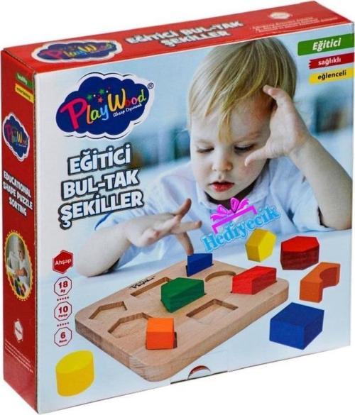 Nessiworld PlayWood Ahşap Eğitici Bul Tak Şekiller-389