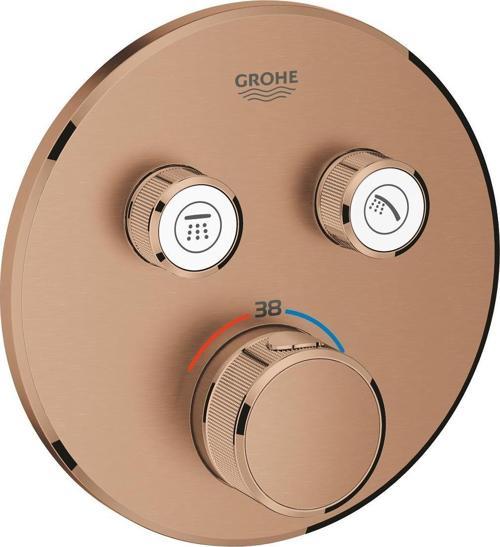 Grohtherm Smartcontrol Çift Valfli Akış Kontrollü, Ankastre Termostatik Duş Bataryası Brushed Warm Sunset - 29119D