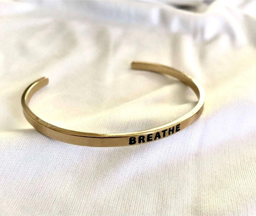 Breathe (Nefes Al) Gold Çelik Bileklik
