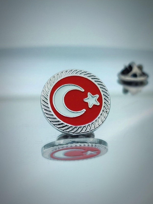 Türk Bayrağı Fasetli Yaka Rozeti