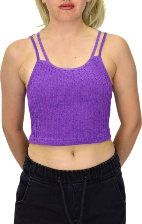 Kadın İp Askılı Pedli Crop 8136 BGL-ST03783