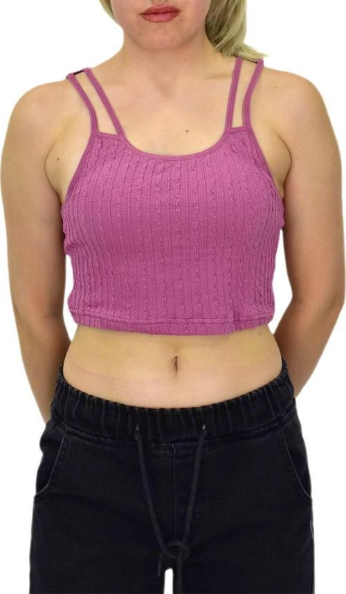 Kadın İp Askılı Pedli Crop 8136 BGL-ST03783