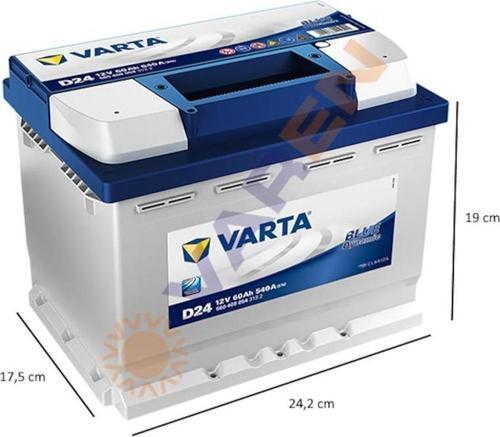 Akü 12V 60 Ah Amper D24 540A