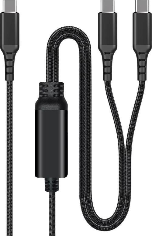 GA49 2in1 Örgü Kablo iPhone ile Uyumlu Type-C PD 3.1 140W Hızlı Şarj