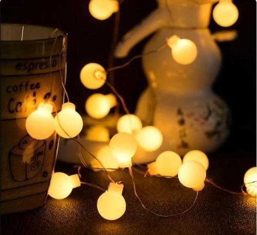 3m 20 Led Beyaz Top Gün ışığı Pilli 2 Kademeli