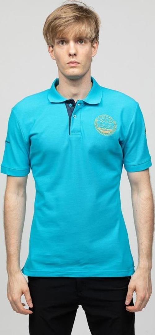 Taftan Polo Yaka Erkek Tişört Mavi
