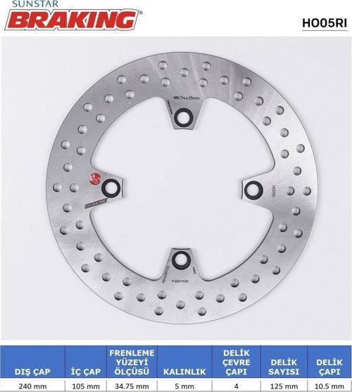 YUVARLAK ARKA FREN DİSKİ HONDA XL V TRANSALP ABS 700cc 2008-2011