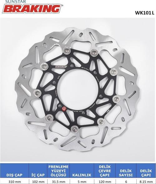 DALGALI ÖN PERFORMANS FREN DİSKİ SUZUKI GSX-R 750cc ÖN SOL 2008-2017