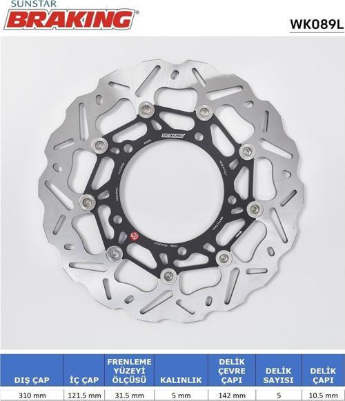 SUZUKI DALGALI ÖN PERFORMANS FREN DİSKİ SUZUKI HAYABUSA GSX-R 1300cc ÖN SOL 2008-2017
