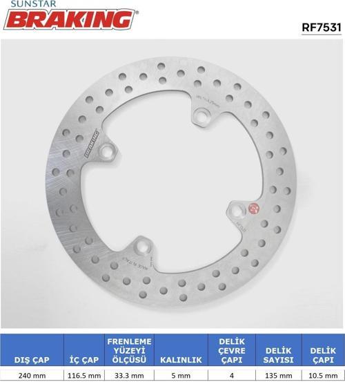 HONDA CBF 500-600-1000 X-ADV 750 CBR 600 F YUVARLAK ARKA FREN DİSKİ 2017-2025