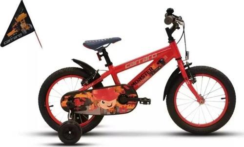 Nessiworld Carraro Monster 16 Jant Alüminyum Çocuk Bisikleti Kırmızı-Gri-Siyah