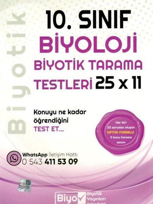 2022 10.Sınıf Biyoloji 25x11 Biyotik Tarama Testleri