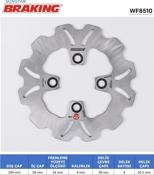 HONDA MSX 125 DALGALI ARKA FREN DİSKİ HONDA MSX 125cc ARKA 2013-2022