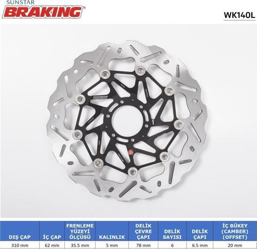 HONDA CRF 1000-1100 TRANSALP 750 DALGALI ÖN PERFORMANS FREN DİSKİ ÖN SOL 2023-2024
