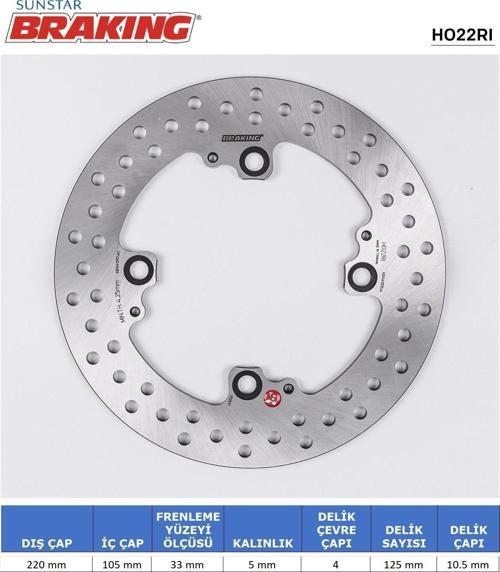 YUVARLAK ARKA FREN DİSKİ TRIUMPH SPEED TRIPLE R S RS 1050cc 2005-2021