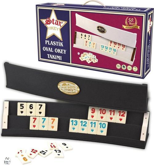 Star Plastik Oval Okey Takımı Koyu Renk
