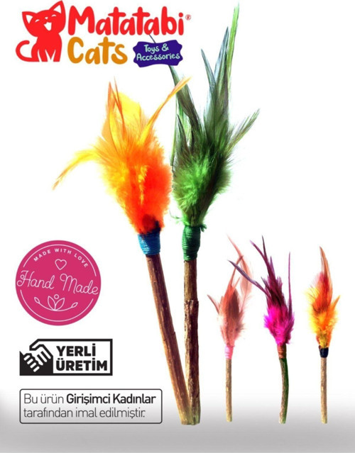 Tüylü Doğal Kedi Çiğneme Çubuğu, Kedi Oyuncağı 1 Adet (Kedi Otu Değildir)
