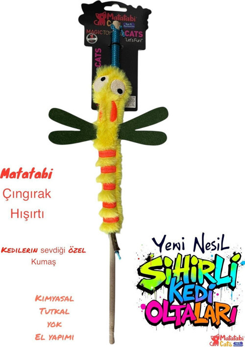 Olta Yusufçuk (Hışırtılı,Çıngıraklı ,Matatabi Li,Muhteşem Kumaşlı Kedi Oltası)