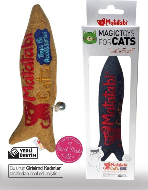 Jr.Fish Sesli, Peluş Kedi Oyuncağı 20 Cm Matatabi Içerikli (Kedi Nanesi/Otu Içermez)