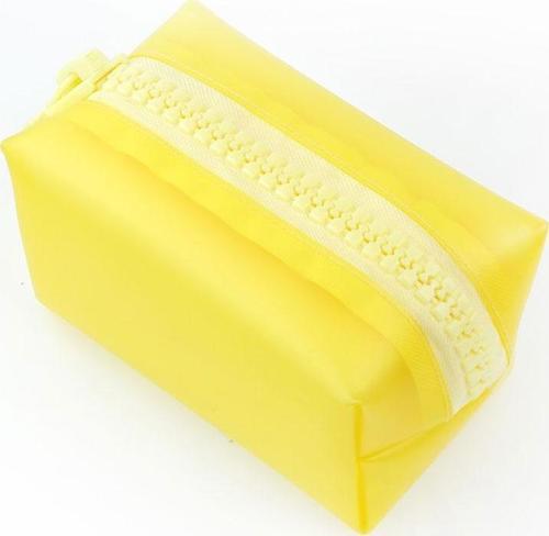 Big Zip Mat Pastel Silikon Makyaj Çantası UNCS-964