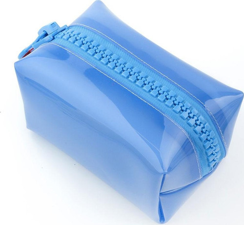 Big Zip Pastel Şeffaf Silikon Makyaj Çantası UNCS-960