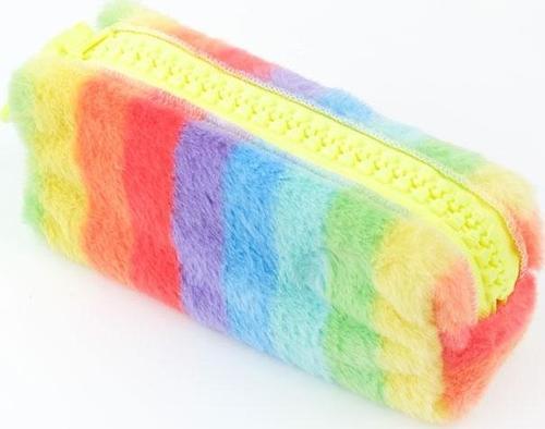 Big Zip Süper Rainbow Tavşan Tüyü XL Kalem Kutu UNCS-988