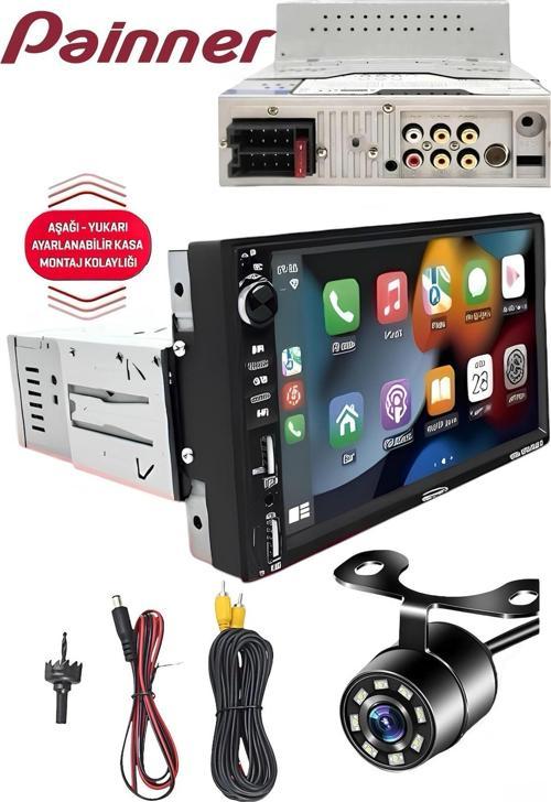Sn-8800Bt Carplay Li 7 Inç Ekranlı Double Teyp Park Kamerası Bluetooth Mp5 Mp3 Usb Sd Kart Radyo
