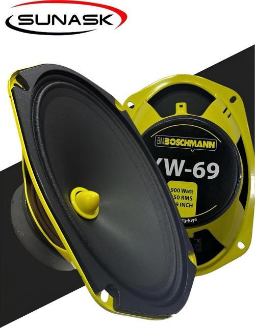 Bm Audıo 900 Watt 150 Rms Oval Midrange Mermi Göbek Oto Hoparlör Amfi Uyumlu 2 Adet