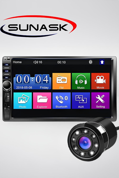7 Inc Double Uyumlu Oto Teyp Bluetooth Usb Sd Park Kamera Amfi Çıkışlı 4X5W