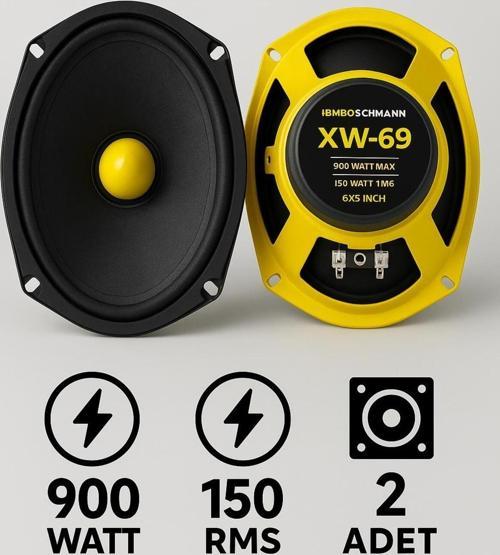 Bm Audıo 900 Watt 150 Rms Oval Midrange Mermi Göbek Oto Hoparlör Amfi Uyumlu 2 Adet