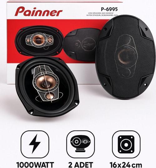 P-6995 1000 Watt Oto Hoparlör Oval 6X9 (16-24Cm) Araba Hoparlör 2 Adet Kapaksız