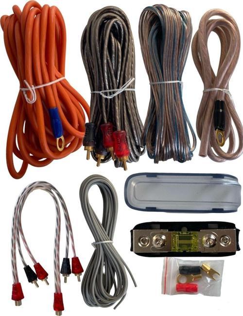 Sn-8Ga 8Ga Profesyonel Set Kablo 2 Adet Y Kablo Hediye Amfi Set Kablo 1. Sınıf Kalite