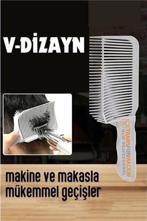 Kuaför Berber V Dizayn Kavisli Kontur Kesim Tarağı